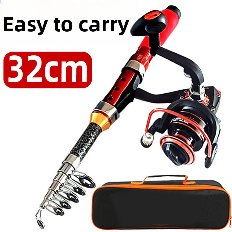 Telescopic Pen Fishing Rod Reel Combo Collapsible Pocket Mini Spinning Pole 39-90 Inch Portable Travel Camping Hiking Bass Trout Freshwater Saltwater Beginners Kids