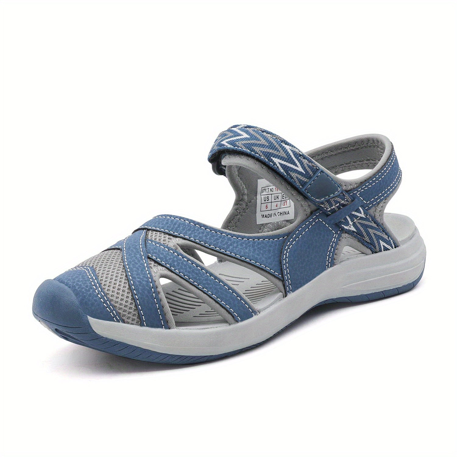 Women's Outdoor Hiking Sandals Summer Sport Athletic Walking Sandals – Breathable Cap Toe TPR Sole Hook-Loop Closure Lightweight Trail Travel Camping Beach Khaki Black Blue Grey US 5-11
