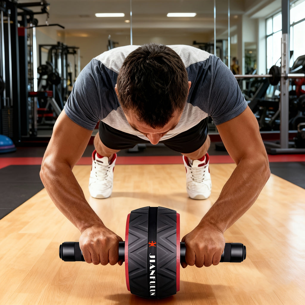 Ab Wheel Roller with Knee Pads Core Strength Training Balance Ab Workout Crunch Machine Home Gym Muscle Toning Arms Abs Fitness Gift