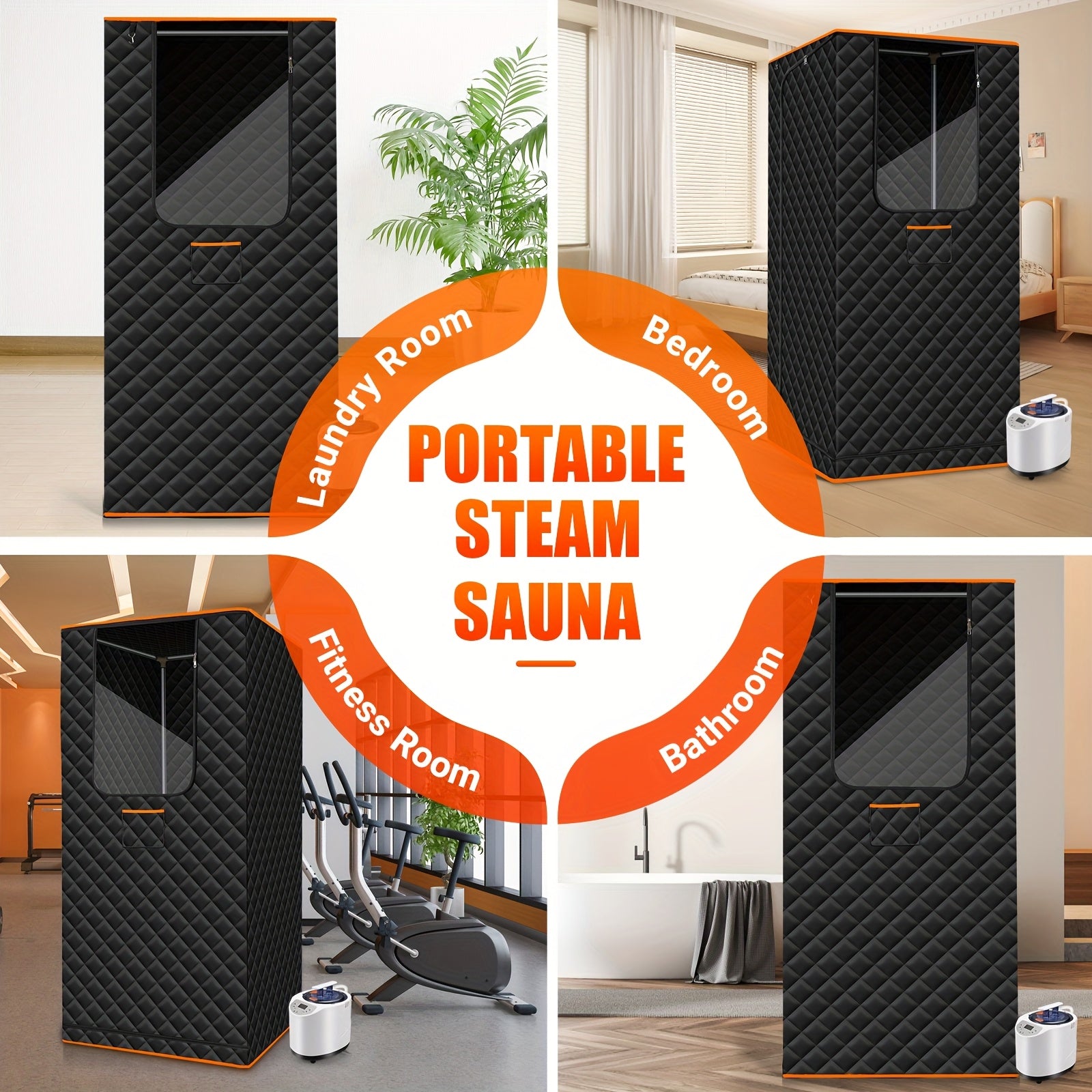 Portable Steam Sauna for Home with 3L Steamer Remote Control Folding Chair & 9 Steam Levels – Extra Large Foldable Sauna Tent Box 2.6x2.6x5.9ft – Personal Spa Detox Relaxation