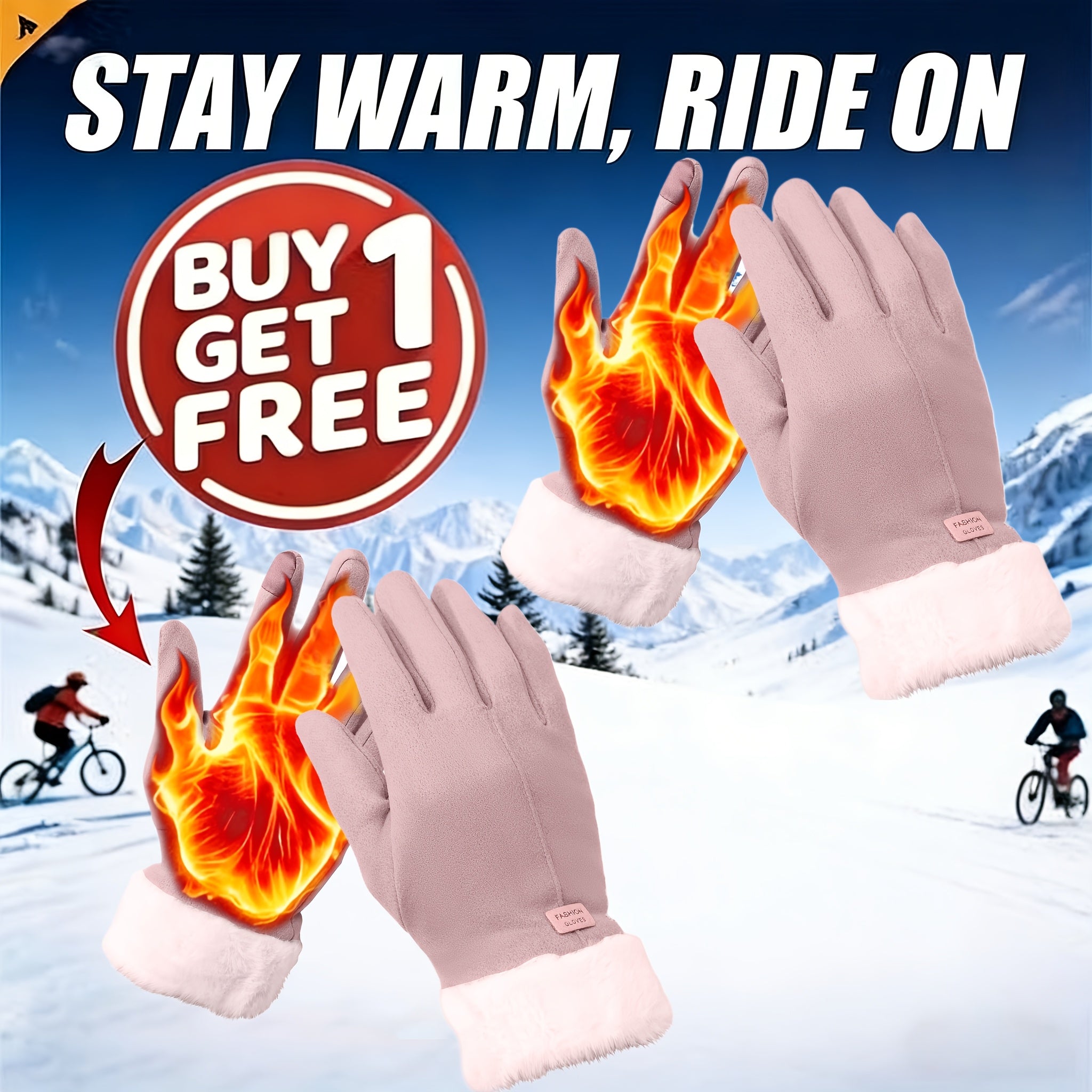 Women's Touchscreen Winter Gloves Windproof Fleece-Lined Thermal - 1/2/3 Pack for Cycling Outdoor Activities, Soft Warm Cold Weather Gloves Black Gray Blue Brown Pink