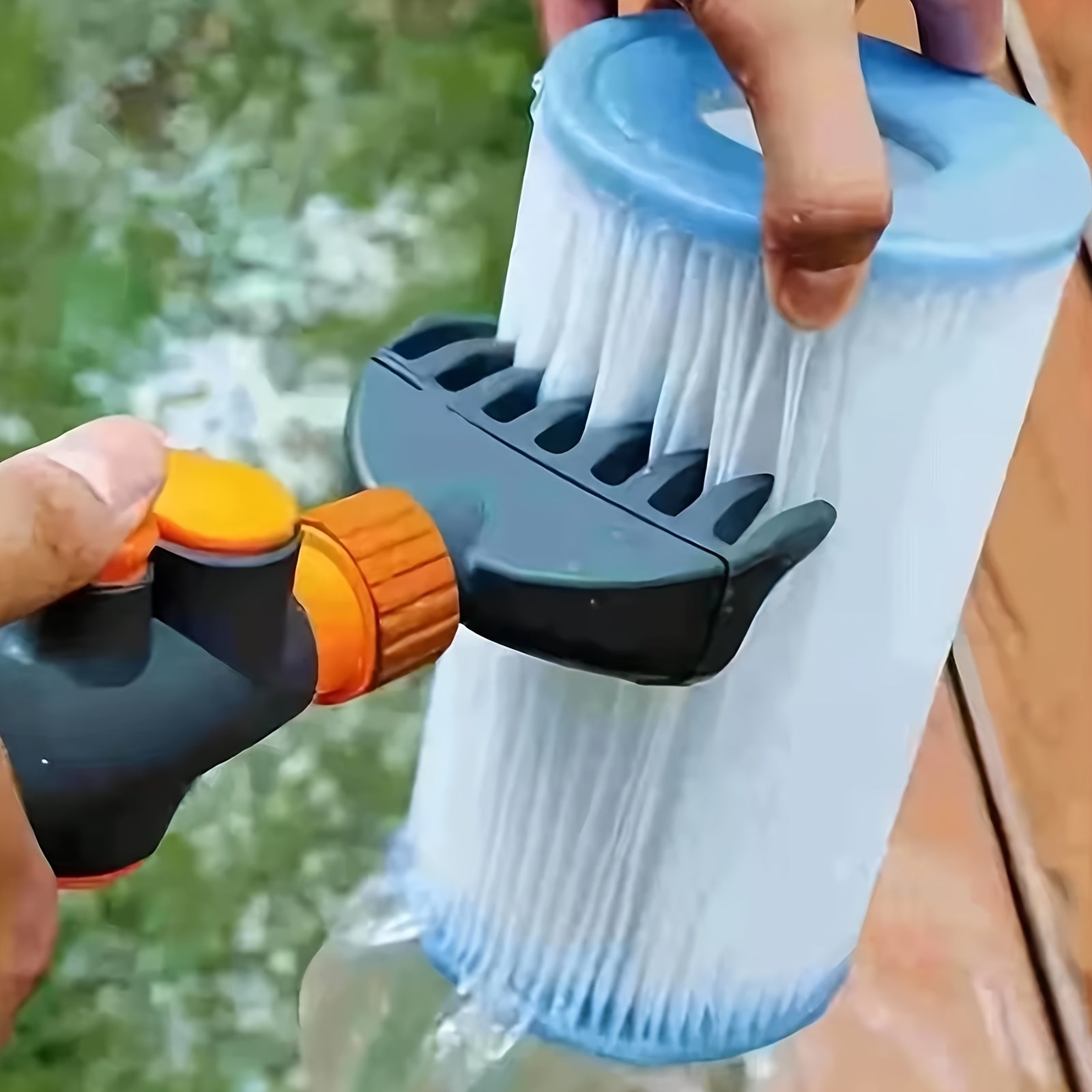 Pool Filter Cartridge Cleaner Heavy Duty with Ergonomic Handle Multiple Compartments, Spa Filter Cleaning Wand for Instant Debris Removal, Pool Cleaning Tool for Swimming Pool Hot Tub Spa Lake Beach