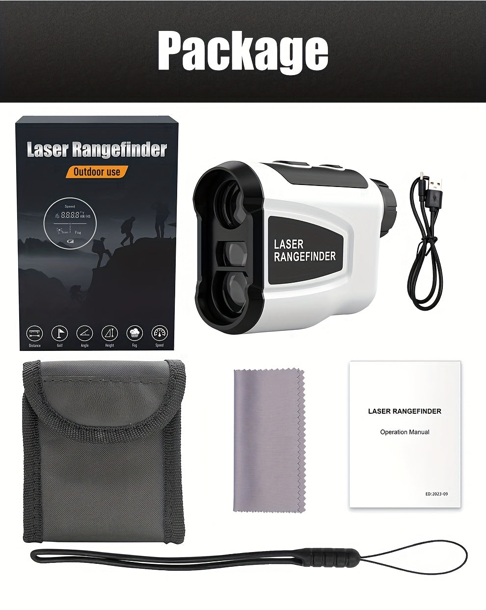 Golf Laser Rangefinder 1200 Yards – 6.5x HD Magnification, Slope Compensation, Flag Lock, Anti-Vibration, USB Rechargeable, High Precision Distance Meter for Golf, Hunting & Outdoor Sports