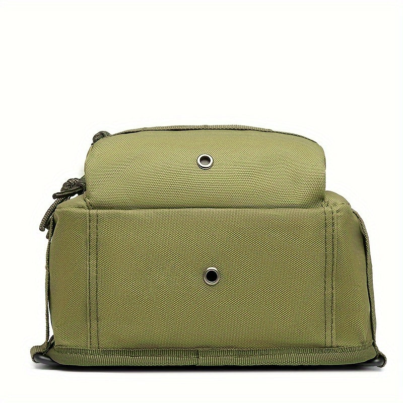 Tactical Sling Bag Outdoor Chest Pack Crossbody – Oxford Fabric Single Shoulder Backpack for Hiking Camping Travel Cycling EDC Hunting – Tan Green Black & American Flag Editions