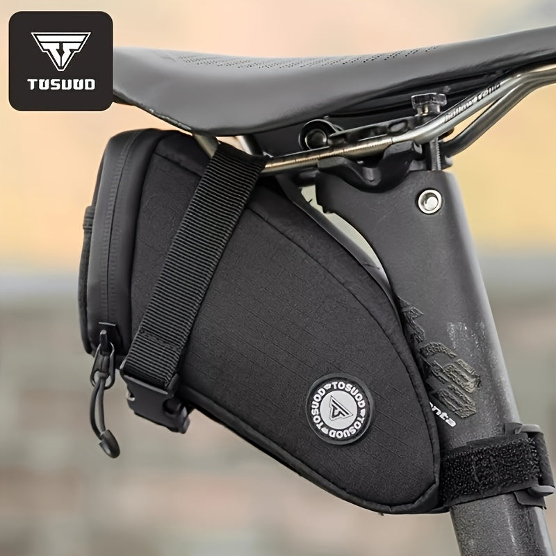 Bike Saddle Bag Large Capacity Waterproof – Reflective Cycling Under Seat Storage Bag for Road & Mountain Bikes with Adjustable Strap