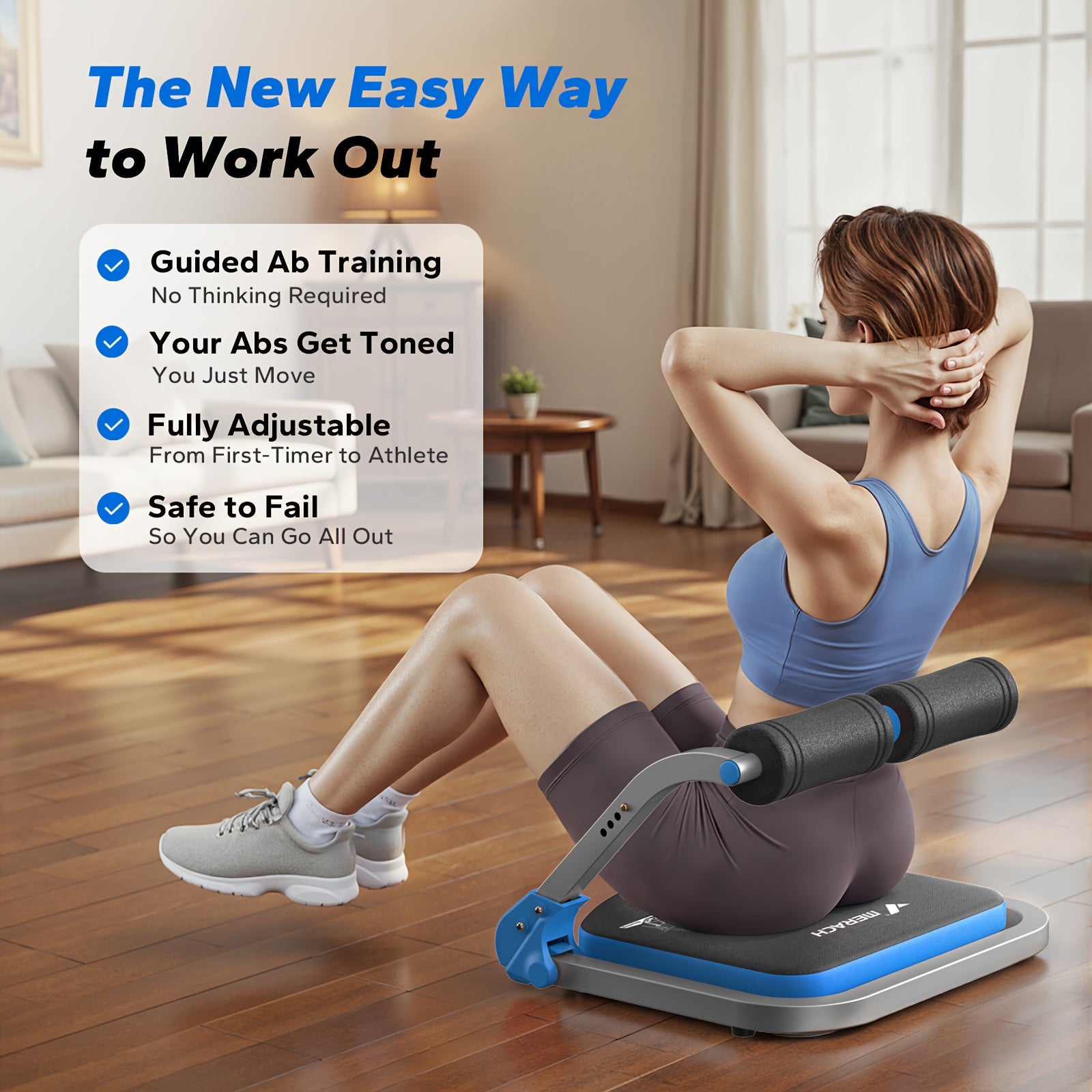 Ab Trainer Core Workout Machine – Multifunctional Abdominal Trainer for Core Strength, Waist Slimming & Belly Fat Loss, Home Gym Fitness Equipment for Men & Women