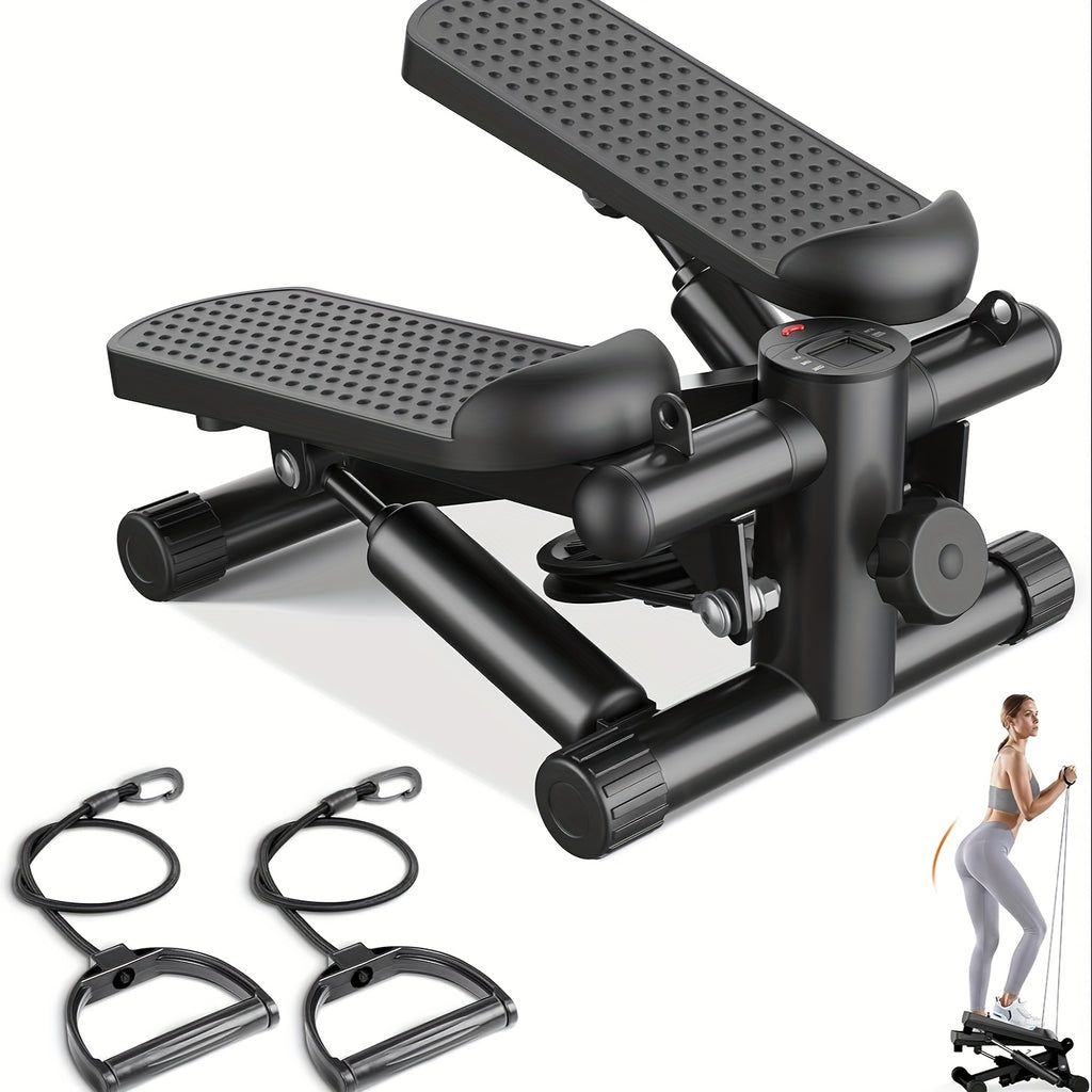 Stair Stepper Machine Mini Portable with Resistance Bands Twist Motion Full Body Workout 300LBS Compact Home Gym Cardio for Men Women