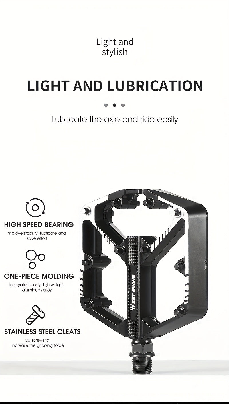 Aluminum Alloy Bicycle Pedals 1 Pair 3 Bearings Lightweight Durable Bike Pedals for Mountain Bikes Road Bikes Easy Install Hexagonal Sleeve Cycling Accessories
