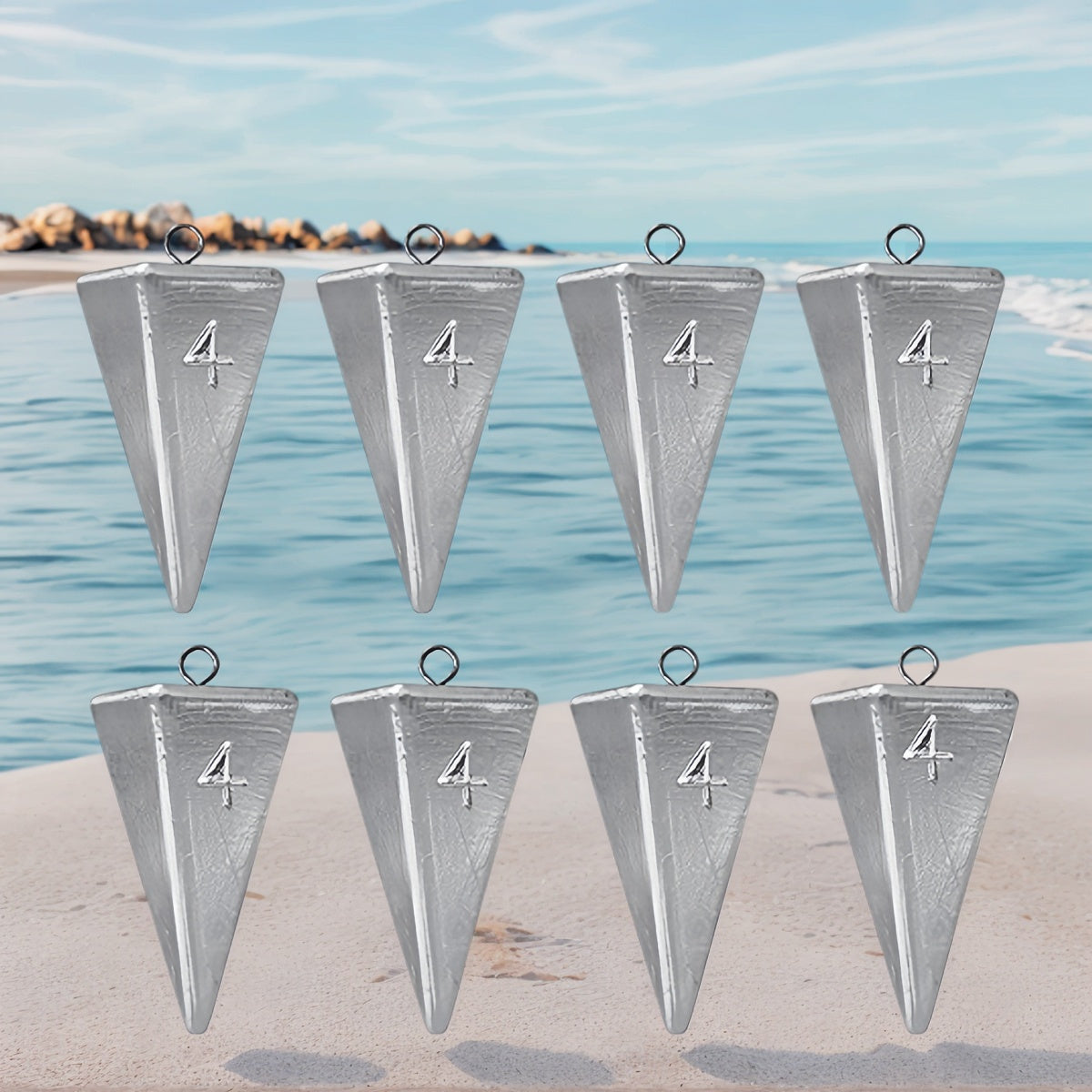 Pyramid Fishing Sinkers 1oz-10oz Multi-Pack Saltwater Freshwater Surf Bottom Fishing Weights for Bass Pompano Drum Croaker Sand-Perch Tackle Accessories