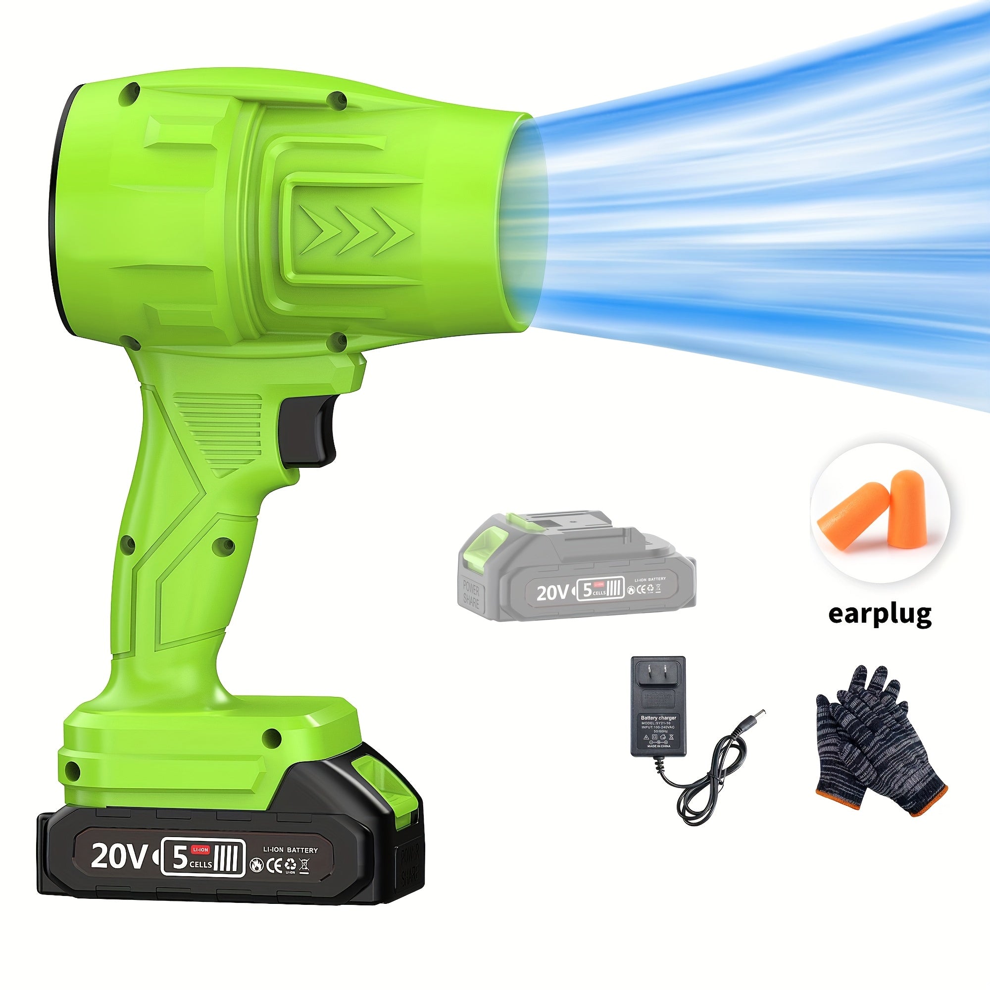 Cordless Leaf Blower 20V 50000RPM – Turbo Air Blower for Leaf Blowing, Snow Removal, Car Drying & Dust Cleaning, Rechargeable Lithium Battery, Lightweight Handheld Outdoor Tool