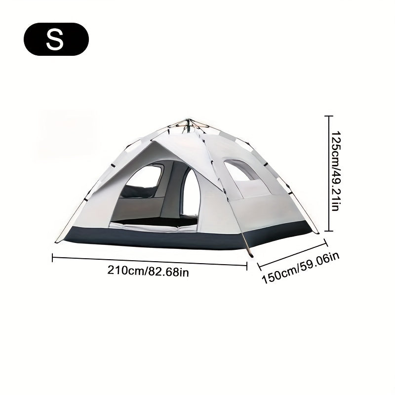 Pop Up Tent 3 Seconds Quick Open – Automatic Camping Tent, Fiberglass Poles, Oxford Cloth, All-Season Zip Closure, Double Door & Window Options, 2 Person, for Hiking, Travel & Beach