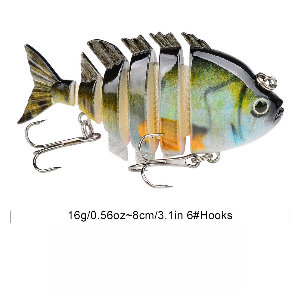 Jointed Topwater Fishing Lures 4-Pack Multi-Joint Hard Swimbait 3.5in Treble Hook – Bass Trout Panfish Bluegill Freshwater Saltwater