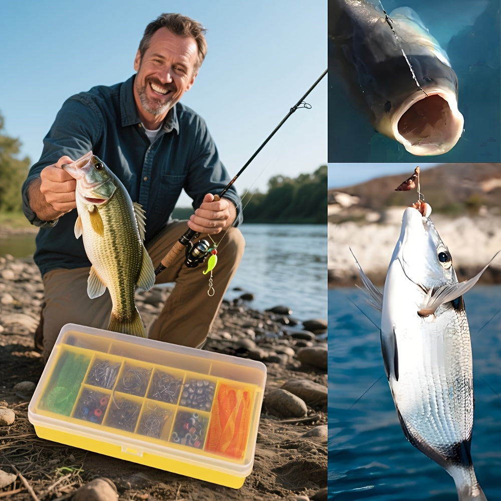 Fishing Lures Kit 78-361 Pieces – Freshwater Bass Trout Salmon Tackle Box with Spoon Lures, Soft Plastic Worms & Fishing Accessories for Beginners & Experienced Anglers