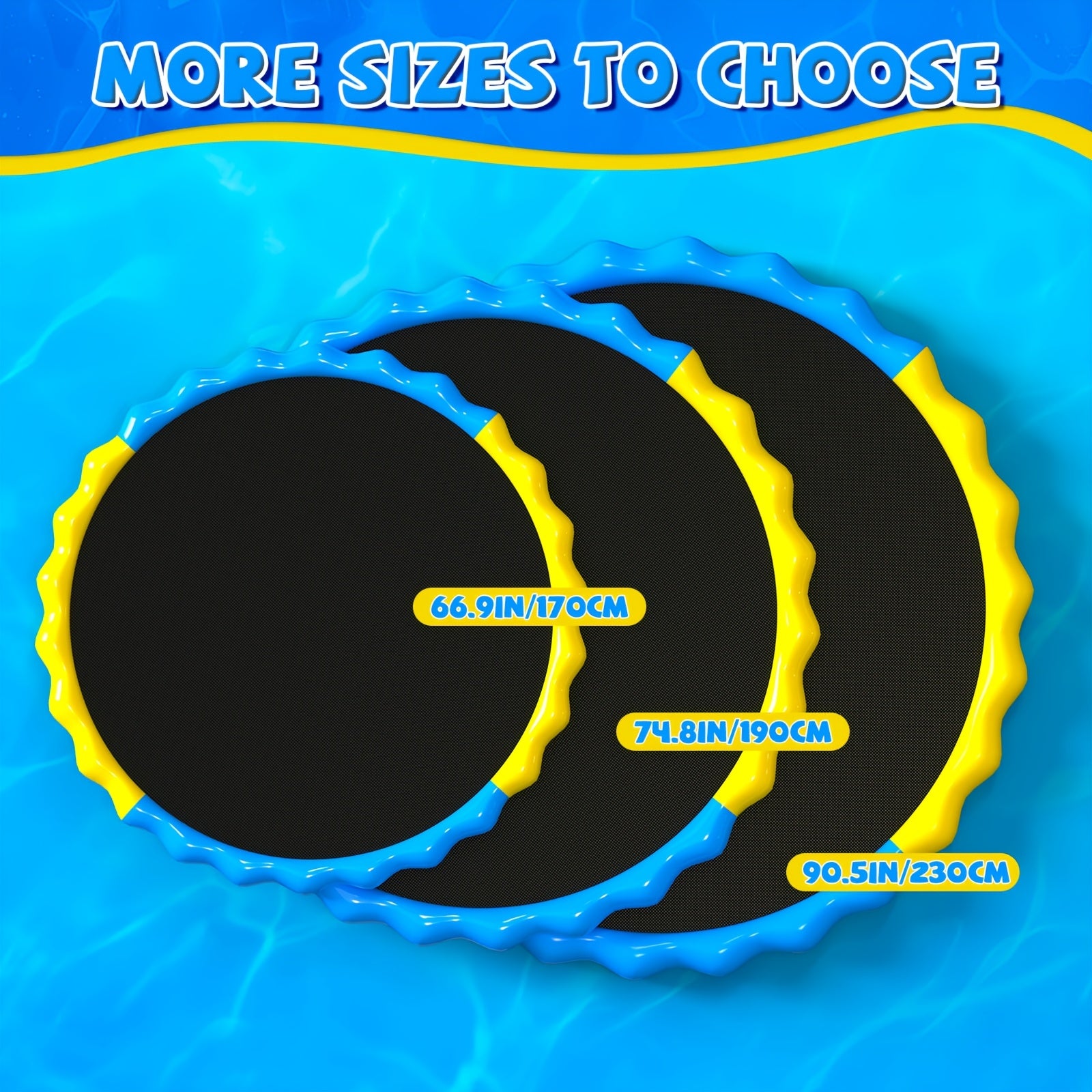 Kids Splash Pad Sprinkler & Play Mat - Extra Large Thicker Inflatable Wading Pool, Outdoor Summer Water Toy for Children Ages 3+, 66" to 90" Sizes