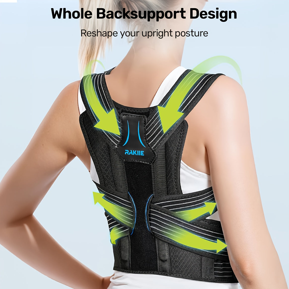 Adjustable Posture Corrector Vest – Shoulder Straightening Brace with Padded Cushions & Soft Underarm Bands, Unisex Back Support for Daily Wear, Sizes S-XL