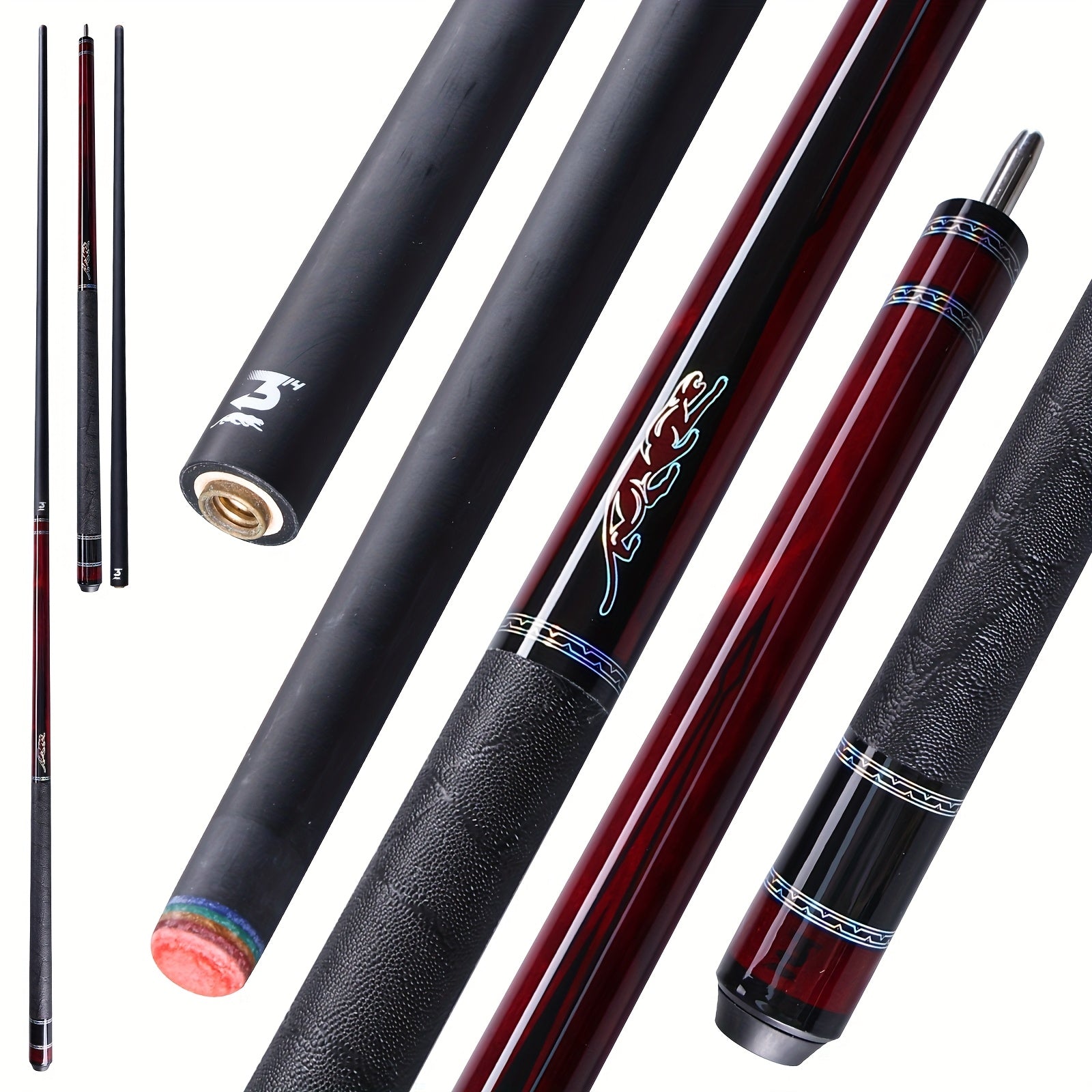 Carbon Fiber Pool Cue 58 Inch Professional Billiard Cue Stick Low Deflection 12.5mm Tip 3/8x8 Pin Joint Leather Grip – PREDAIDR SP Series Billiards Cue for Pool Players