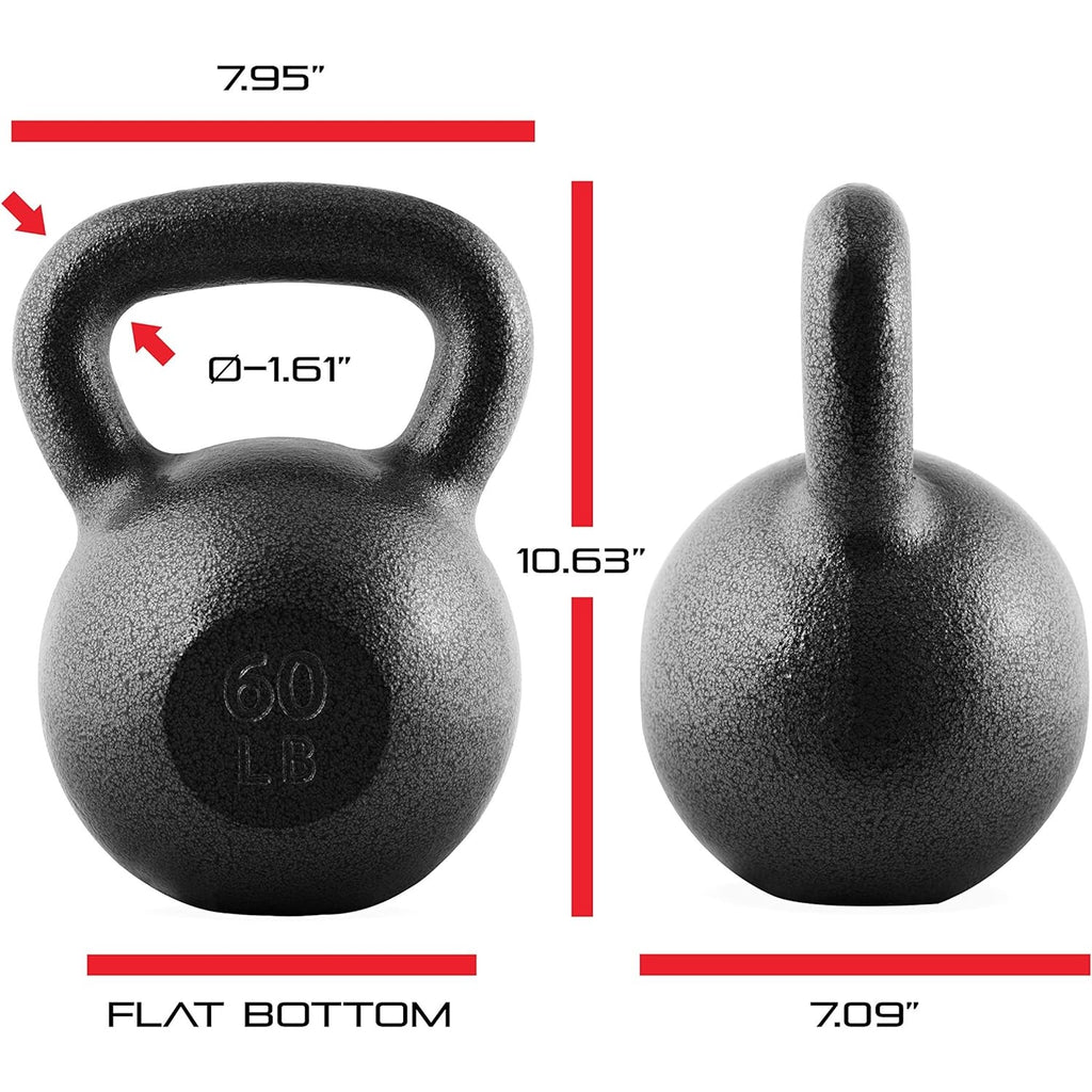 Cast Iron Kettlebell 10 25 35 50 70 LB Hammerstone Painted Flat Bottom Wide Handle – Home Gym Strength Training CrossFit HIIT Full Body Workout Weight