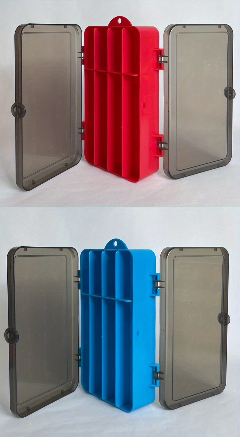 Fishing Tackle Box Two-Sided Storage Portable - Multi-Functional Lure Organizer for Bass Trout Freshwater Saltwater Fishing, Large & Extra Large Sizes, Orange Red Yellow Blue Black White