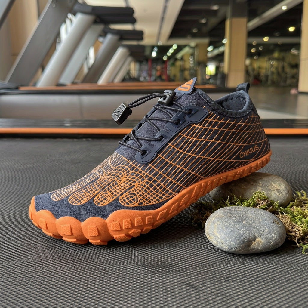 Water Shoes for Men Women Quick Dry Lightweight Beach Swimming Aqua Shoes - Non-Slip Rubber Sole for Hiking Yoga Diving Fitness - Lace Up Striped Design US 4.5-14 Blue Orange Black Gray White Red