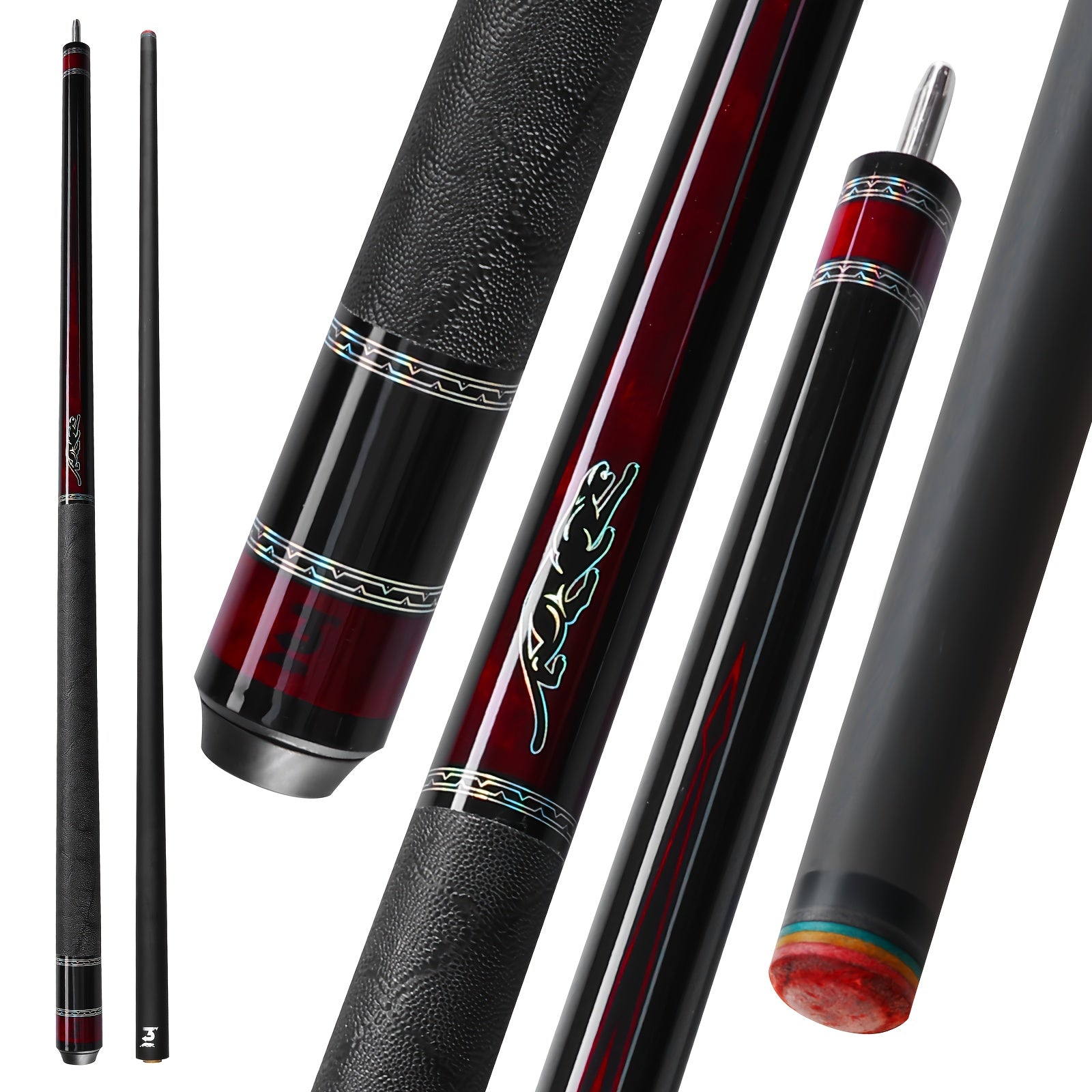 Carbon Fiber Pool Cue 58 Inch Professional Billiard Cue Stick Low Deflection 12.5mm Tip 3/8x8 Pin Joint Leather Grip – PREDAIDR SP Series Billiards Cue for Pool Players