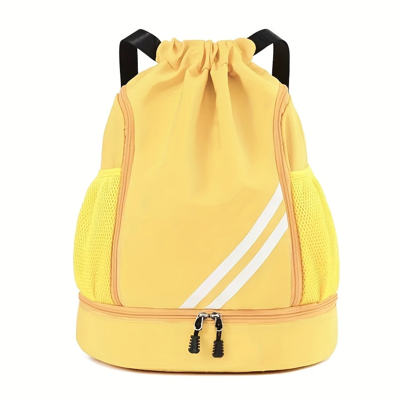 Drawstring Sports Backpack Gym Bag Lightweight for Men & Women – Basketball, Yoga & Fitness Bag with Shoulder Strap, Polyester Lining & Drawstring Pouch