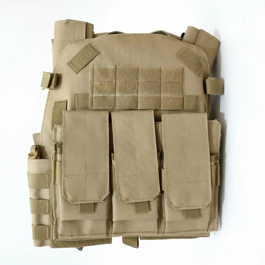 Tactical MOLLE Vest 6094 Multi-Functional Plate Carrier for Men - Outdoor Combat Training CS Airsoft Paintball Hunting Vest - Adjustable Military Green Black Army Green Brown Mud Color