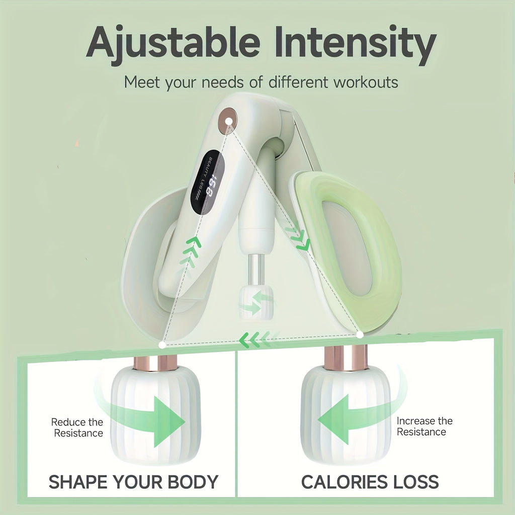 Pelvic Floor Trainer Hip & Thigh Toner with Rep Counter – Adjustable Resistance Inner Thigh Glute Exerciser for Women Home Fitness Postpartum Recovery – With Massage Ball & Resistance Bands