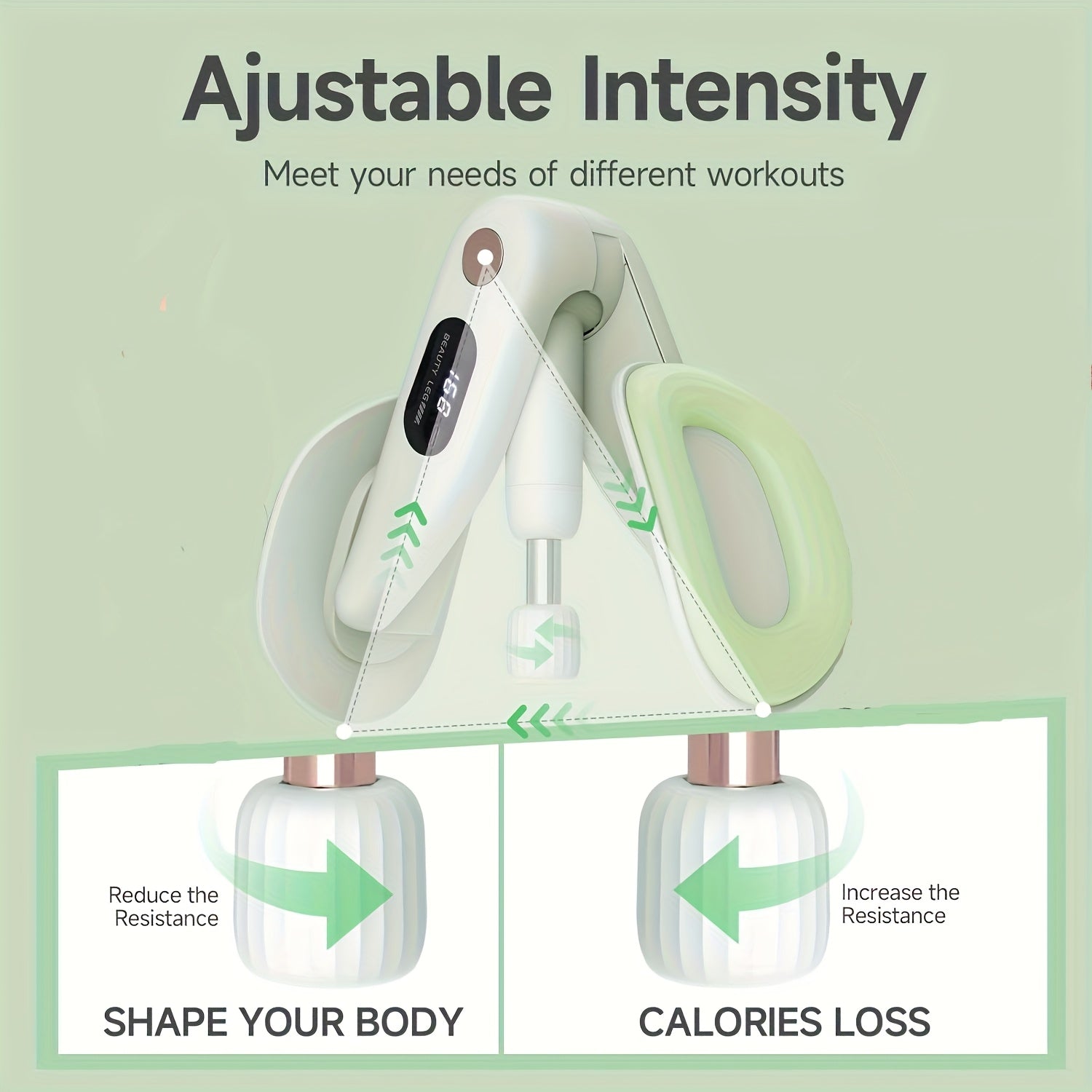 Pelvic Floor Trainer Hip & Thigh Toner with Rep Counter – Adjustable Resistance Inner Thigh Glute Exerciser for Women Home Fitness Postpartum Recovery – With Massage Ball & Resistance Bands
