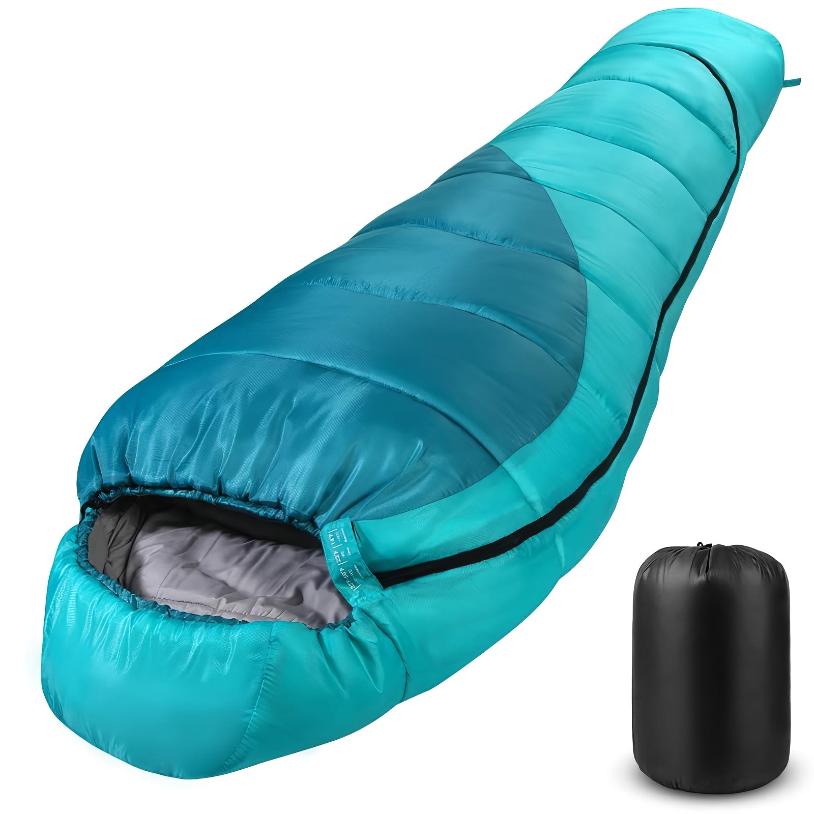 Mummy Sleeping Bag 15-45°F 3-4 Season Cold Weather Ripstop Shell Synthetic Fill Anti-Snag Zipper Lightweight Washable for Backpacking Camping Hiking Adults Up to 6ft