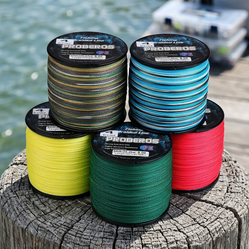 Braided Fishing Line 547 Yards 4 Strand 6LB-80LB Abrasion Resistant Zero Stretch Superline – Gray Green Camo Fishing Braid