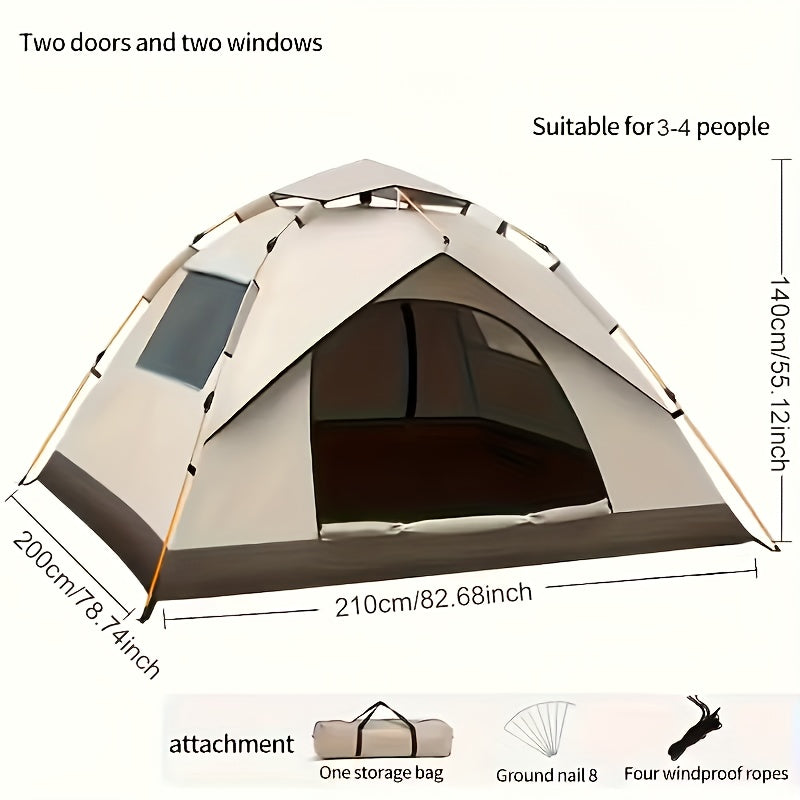 SKYNEST Instant Setup Camping Tent 1-4 Person All Season with Dual Doors & Mesh Windows – Windproof Lightweight Pop Up Tent for Camping Hiking Hunting