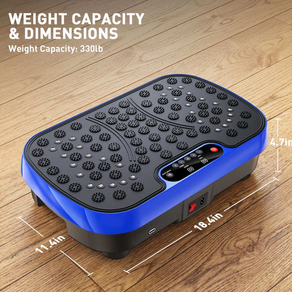 Vibration Plate Whole Body Workout Machine – Silent Motor Adjustable Speed Lymphatic Drainage Fitness Platform Home Gym White Black