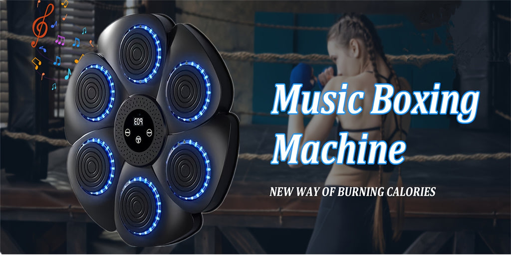 Wall-Mounted Wireless Boxing Machine 9-Speed Adjustable Punch Trainer with Counter LED Lights & Wireless Music – 6 Target Positions Home Gym Boxing Trainer with Gloves – Smart Boxing Pad for Adults