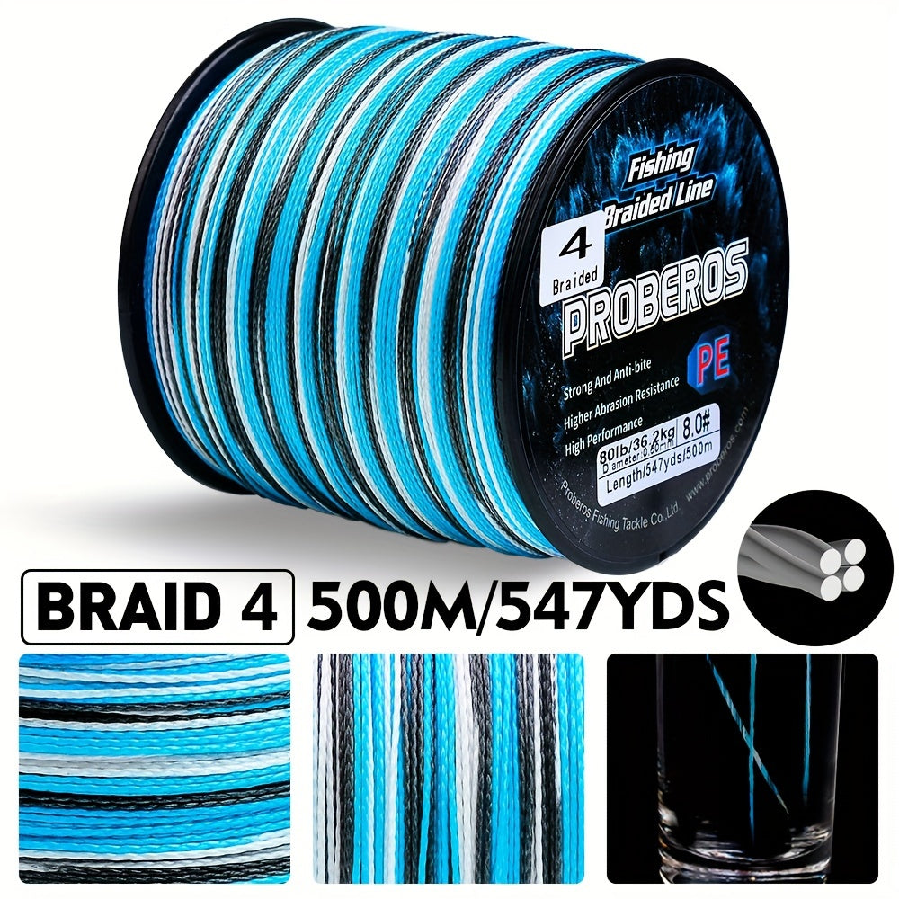 Braided Fishing Line 547 Yards 4 Strand 6LB-80LB Abrasion Resistant Zero Stretch Superline – Gray Green Camo Fishing Braid