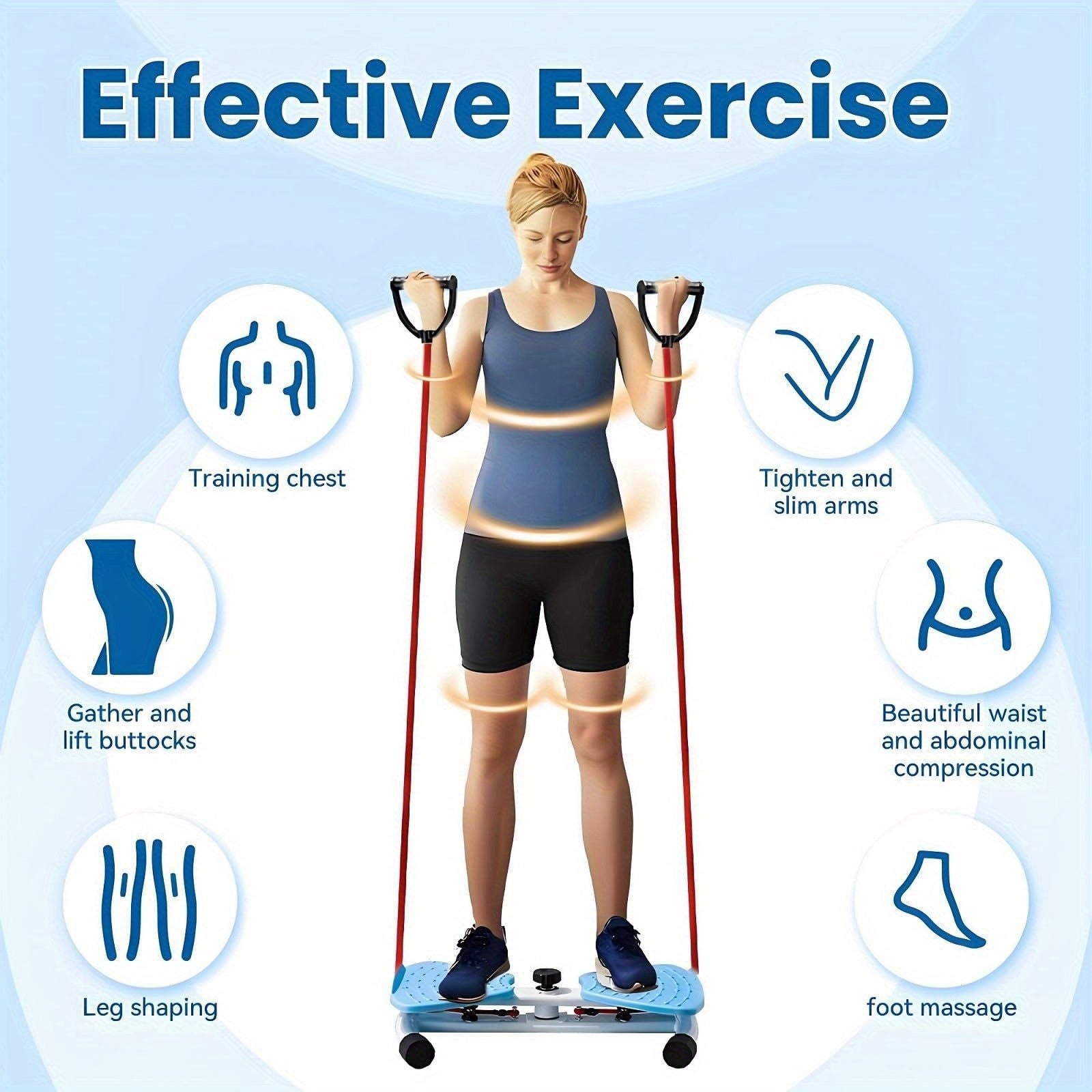 Waist Twisting Board Ab Twister Exercise Machine 360LBS Noiseless Home Gym Digital Display Tracks Time Reps Calories with Figure-8 Resistance Band for Core Workout