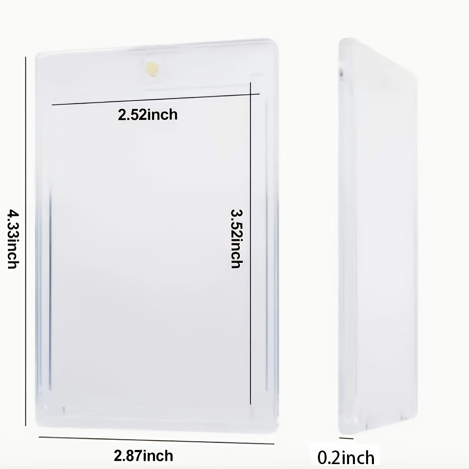 Magnetic Card Holders 35pt Ultra-Thin UV Protection Hard Plastic for Trading Cards – Single Touch Magnet Case for Sports Football Baseball Pokemon Cards 25 50 100 400 Pack