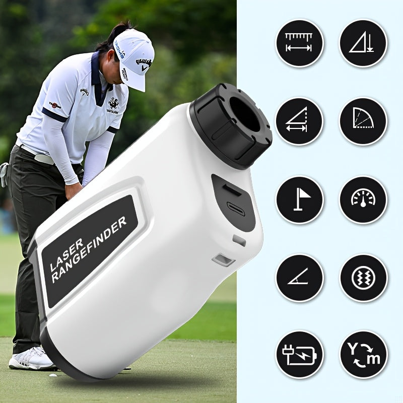 Laser Rangefinder 1200 Yards – 6X Magnification, Slope Switch, Pulse Vibration Target Lock & Trajectory Compensation for Golf & Hunting, Type-C Rechargeable