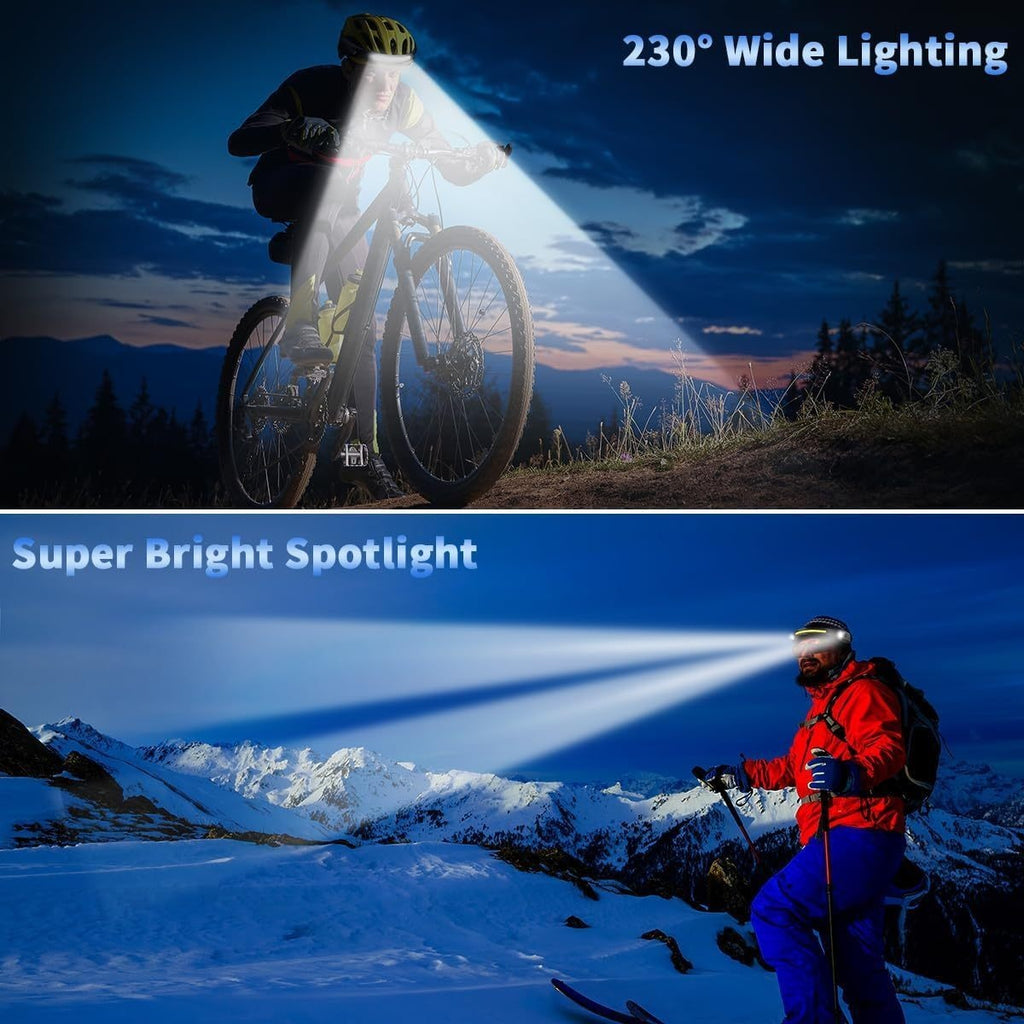 LED Headlamp Rechargeable 4 Pack USB Hands-Free Ultra Bright 1200mAh Adjustable Headband Work Light – Camping Hiking Running Fishing Repairing Emergency Headlamps for Adults