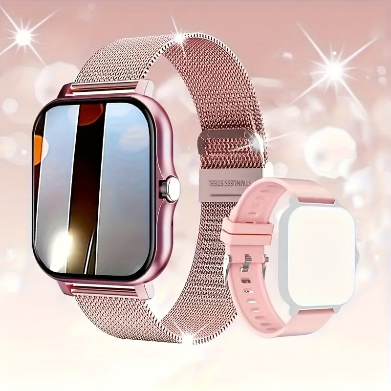 Smartwatch Full Touch Screen Wireless Calling Multi-Sport Modes Music Control Magnetic Charging Compatible with iPhone Android Men Women Fashion Sports Watch
