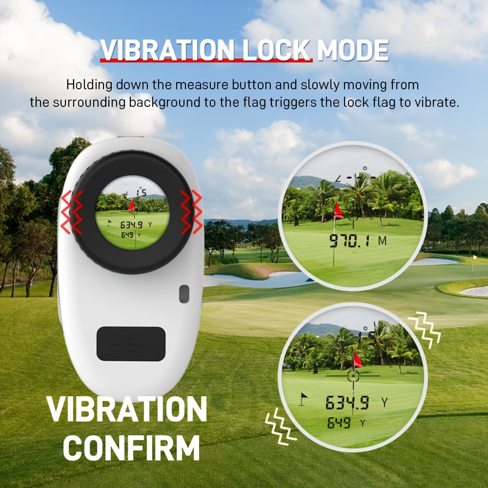Golf Rangefinder 1000 Yard Laser with Slope Switch Magnetic Strip Flag Lock Vibration – 6x Magnification Rechargeable for Golfers Tournament Legal