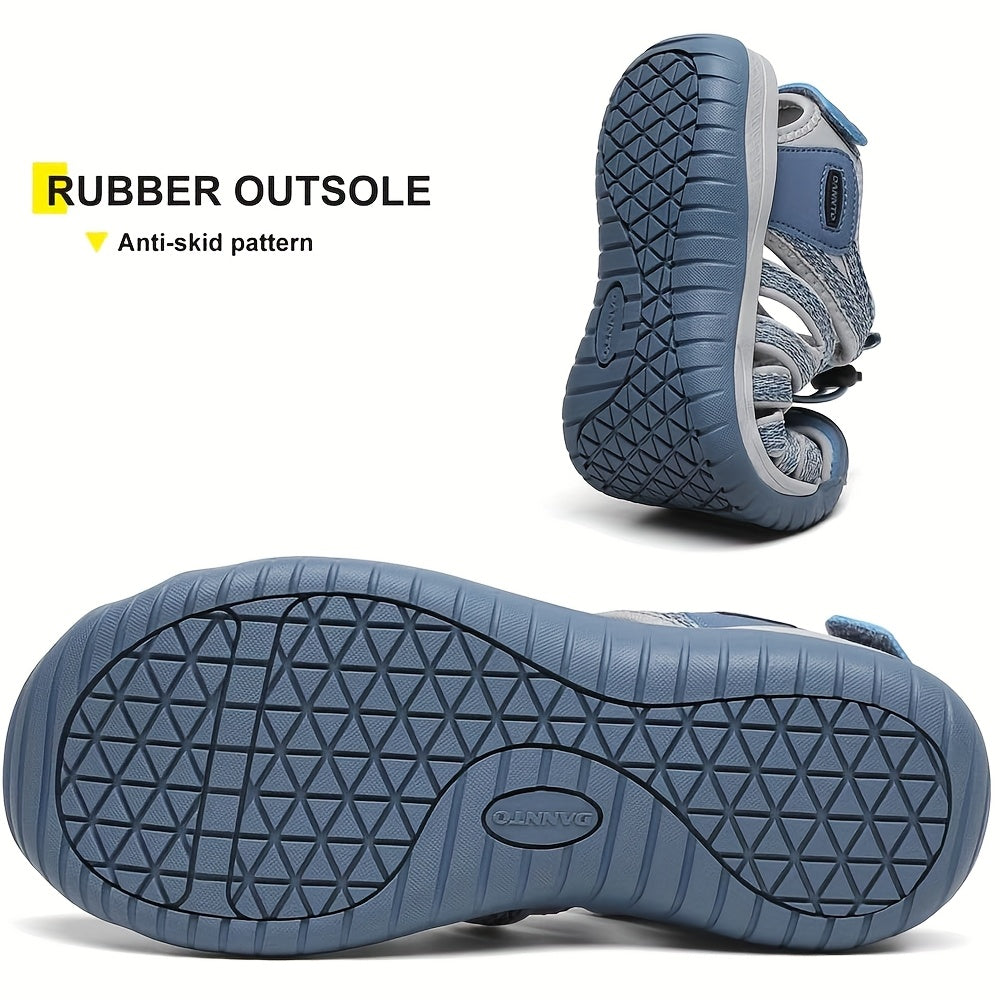 Women's Closed Toe Hiking Sandals – Lightweight Anti-Slip Water Sandals with Adjustable Straps for Outdoor Walking Beach Camping Travel Dark Gray Blue Navy Gray Green US 6-11