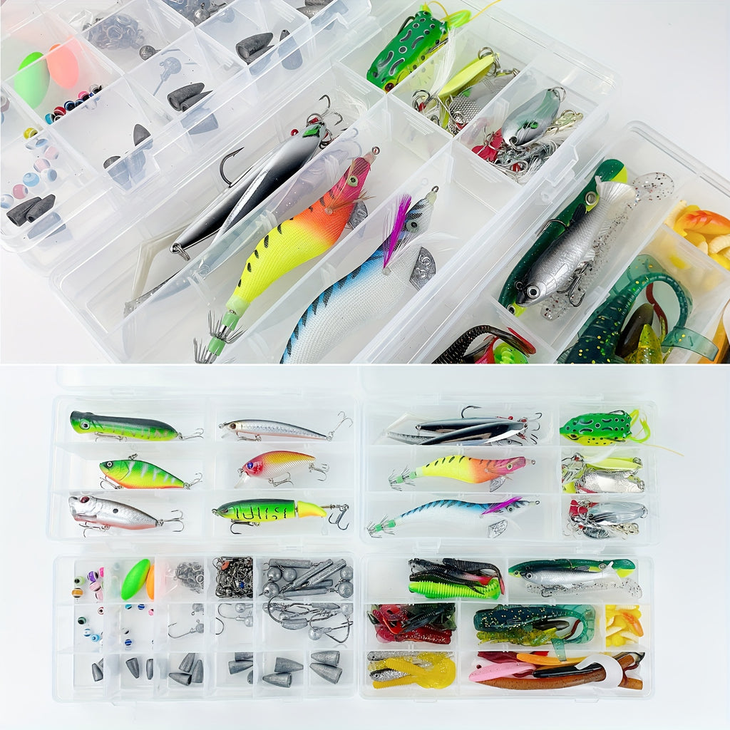 346pcs Fishing Lures Kit Complete Tackle Box Set – Crankbaits, Minnow, Spinnerbaits, Jigs, Hooks, Soft Baits, Weights & Topwater Lures for Freshwater & Saltwater