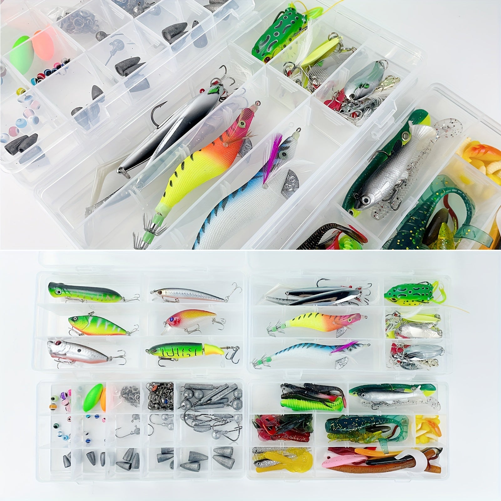 346pcs Fishing Lures Kit Complete Tackle Box Set – Crankbaits, Minnow, Spinnerbaits, Jigs, Hooks, Soft Baits, Weights & Topwater Lures for Freshwater & Saltwater