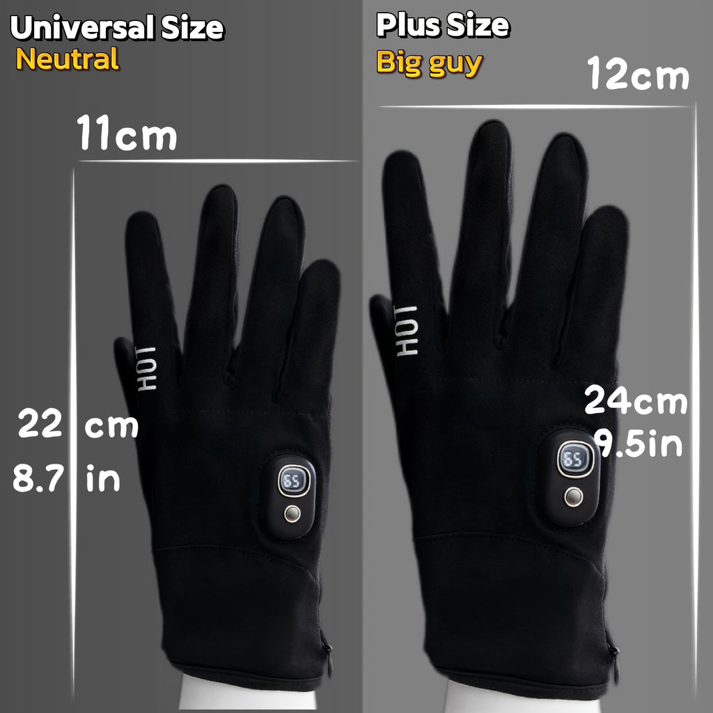 Electric Heated Gloves 3000mAh Rechargeable Hand Warmer Gloves Detachable Fingers 3 Heat Settings Washable Battery Heated Gloves for Cycling Gaming Outdoor Winter Men Women