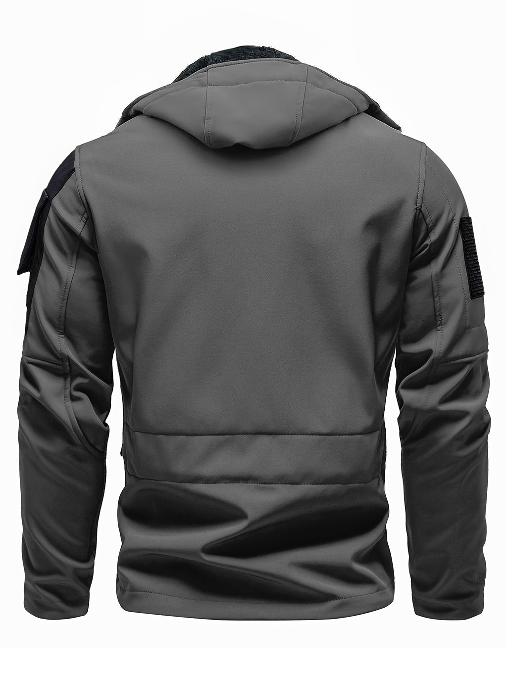Men's Tactical Jacket Windproof Ripstop Hooded Shell Jacket with Multiple Utility Pockets for Camping Survival Hiking Outdoor Training Sizes S-XXXL Black Green Grey