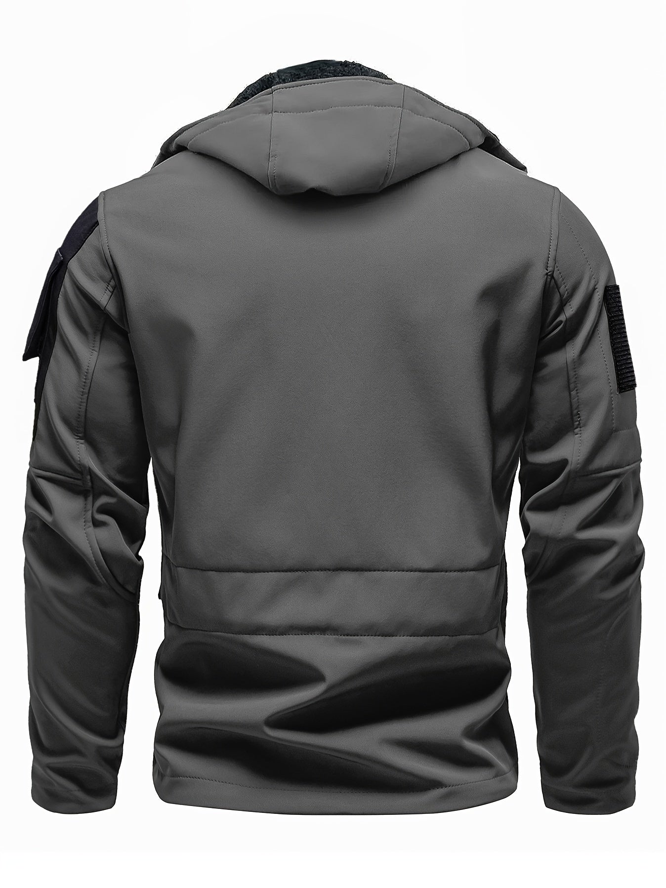 Men's Tactical Jacket Windproof Ripstop Hooded Shell Jacket with Multiple Utility Pockets for Camping Survival Hiking Outdoor Training Sizes S-XXXL Black Green Grey