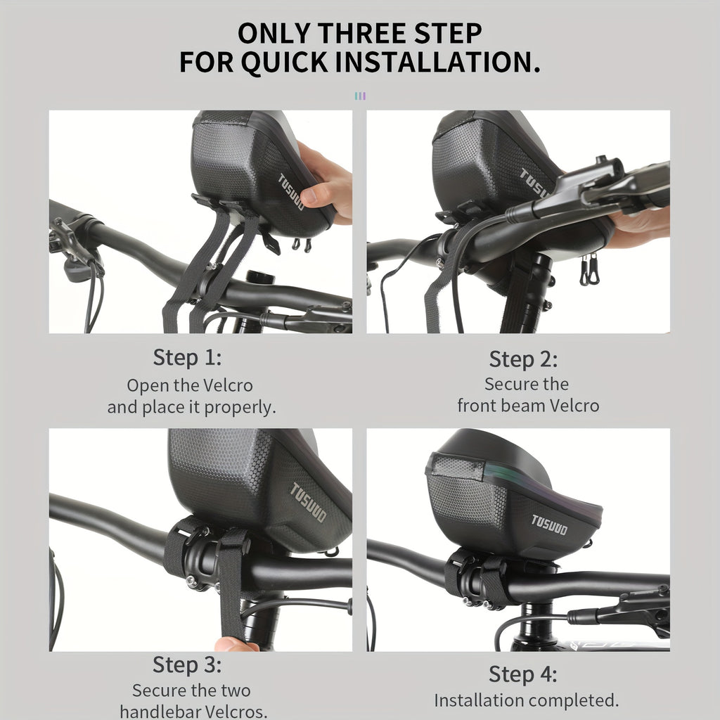 Waterproof Bike Handlebar Bag Phone Mount Front Frame Cycling Storage Bag Fits 8 Inch Phones Touch Screen Window Reflective Strip Mountain Road Gravel E-Bike