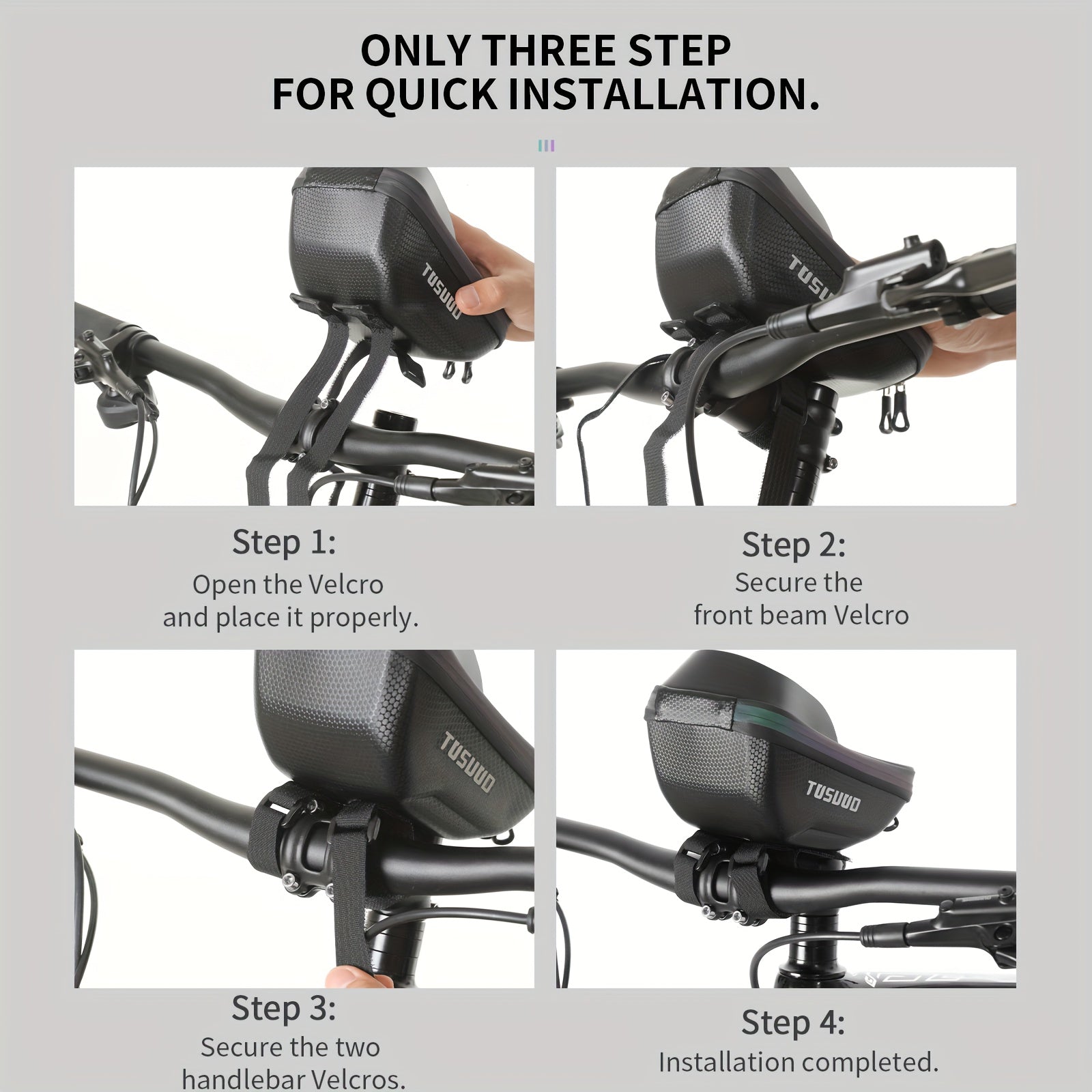 Waterproof Bike Handlebar Bag Phone Mount Front Frame Cycling Storage Bag Fits 8 Inch Phones Touch Screen Window Reflective Strip Mountain Road Gravel E-Bike