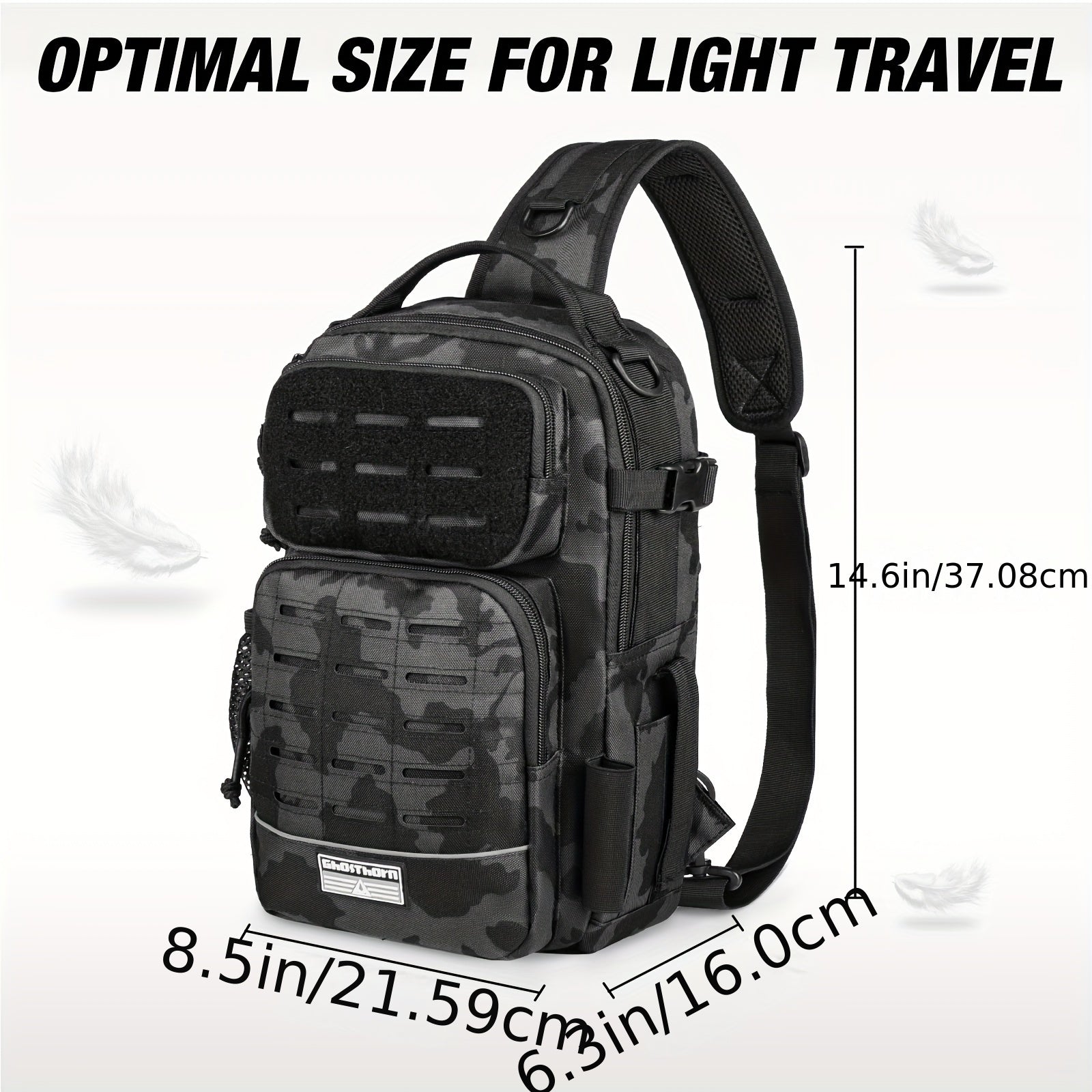 Tactical Camouflage Shoulder Bag – Military Style Crossbody Sling Bag for Outdoor Hiking Camping Hunting Travel Men Women Black Green Khaki Camo