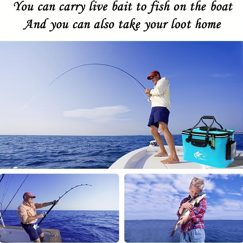 Collapsible Fish Bucket for Fishing – EVA Live Fish Holder, Foldable Bait Bucket & Fish Safety Bag for Outdoor Camping, Multiple Sizes & Colors